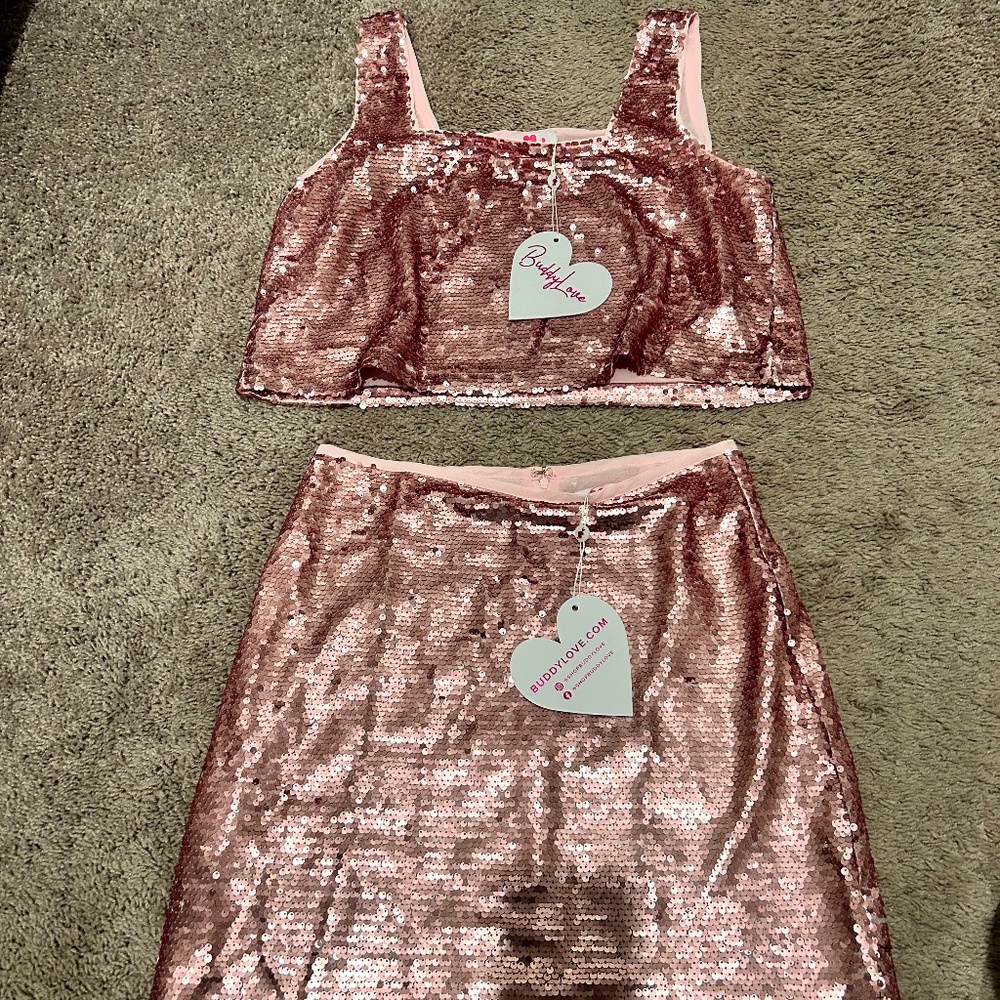 Buddy Love pink sequin set